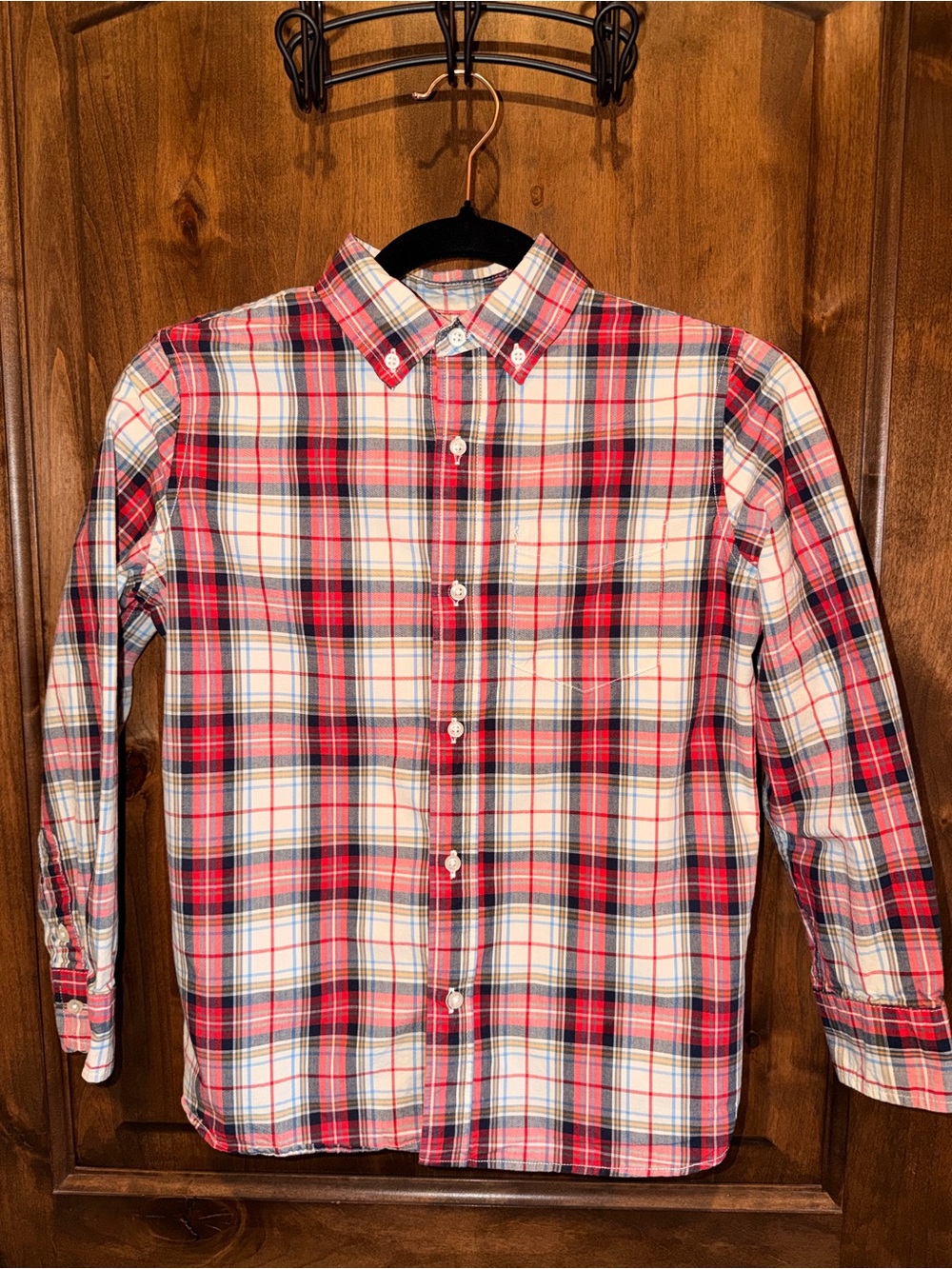 GAP KIDS Red Plaid Button-Down Shirt Boys Size L(10)